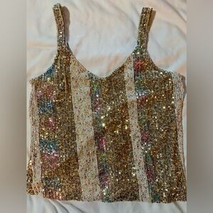 Altar'd State Shimmering Gold Top